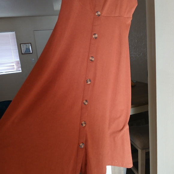 Rust Button-Down Dress - Picture 2 of 8